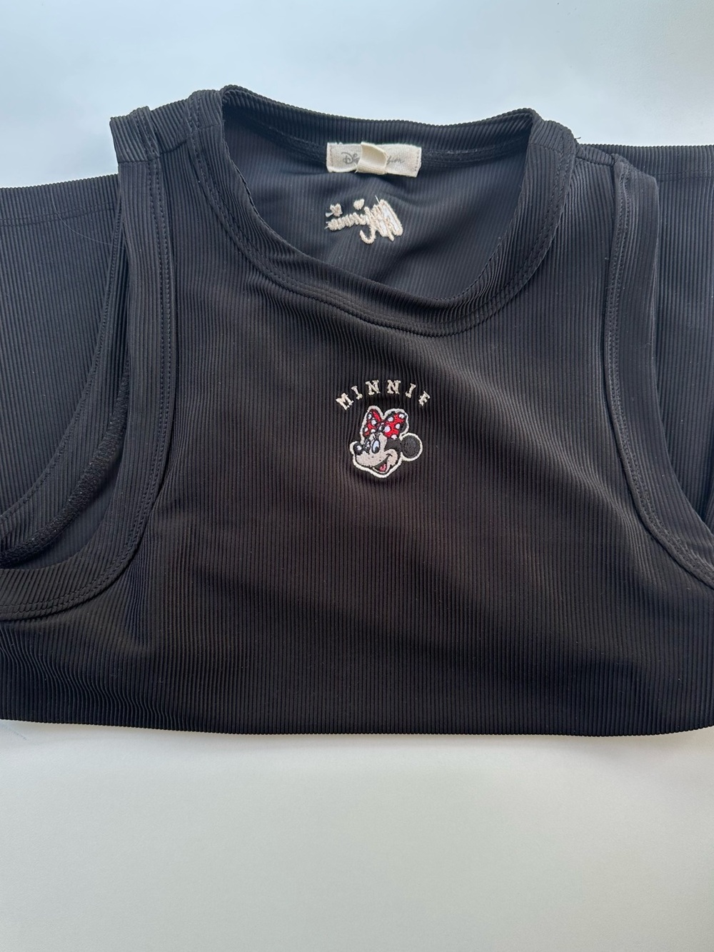 Disney Minnie Black Ribbed Tank Top